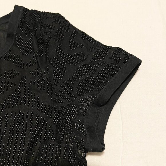 Janira Tops Womens Short Sleeve Velvet Top Size Medium - Picture 7 of 16